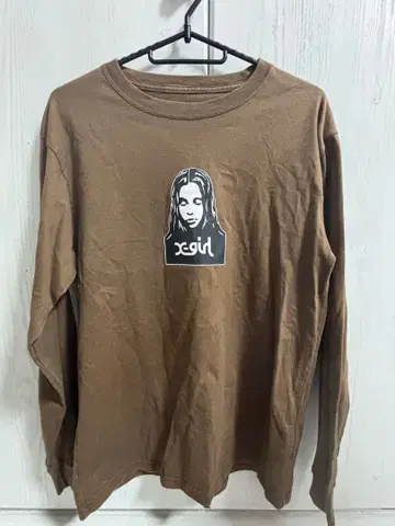 x-girl 브라운 긴팔 T셔츠 S