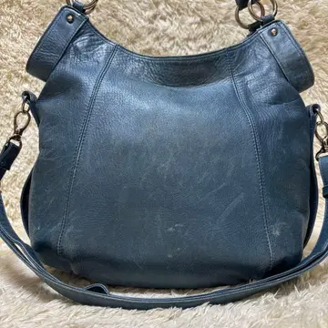 레어 핸드백 2way 올 가죽 네이비 숄더백 숄더