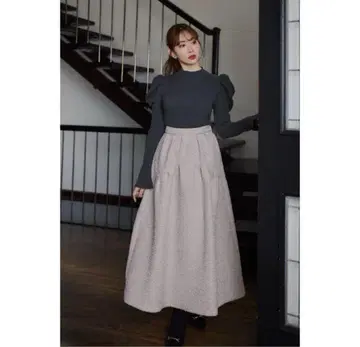 자카드 볼륨 스커트 M