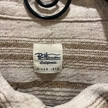 ron Herman 베이지 브라운 스트라이프 셔츠