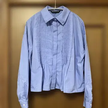 미즈이로 인드 핀턱 숏 셔츠 와이드 블루