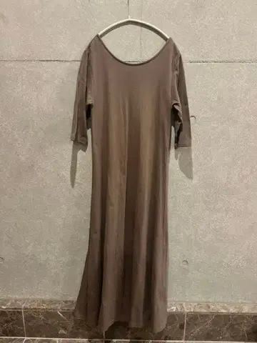 simplicite 브라운 7부 소매 원피스