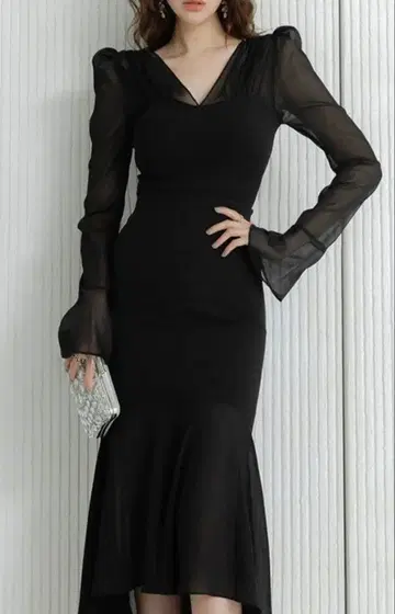 시어 머메이드 플레어 원피스 okia