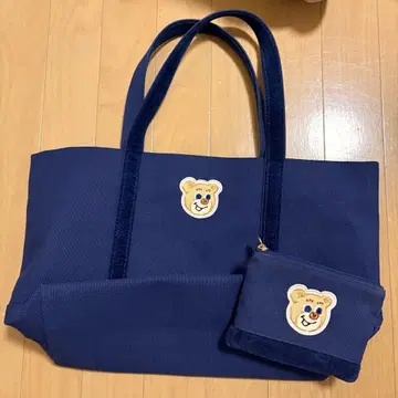 페이러 올드 테디 와펜 토트백 네이비 파우치