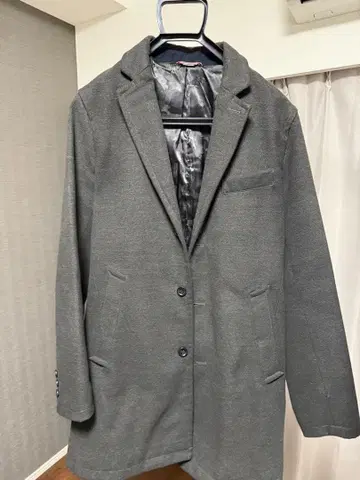 BEAMS HEART 그레이 체스터 코트 M