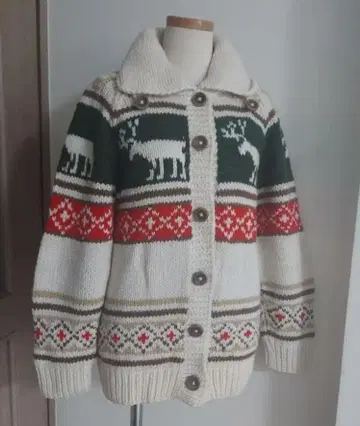 빈티지 니트 뜨개질 스웨터 울 혼방 루돌프