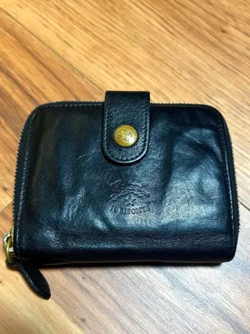 일비종떼 가죽 접이식 지갑 블랙