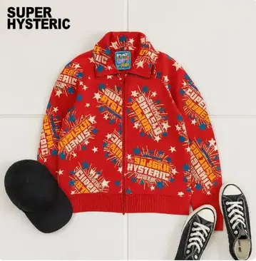 J207 SUPER HYSTERIC 올 패턴 지퍼 후드티