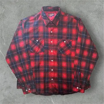 Woodland 90s 체크 플란넬 셔츠 코튼 플란넬 아메카지 구제 의류