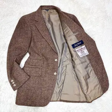[ 새상품급 ] 해리스 트위드 테일러드 자켓 브라운 YA5 체크 무늬