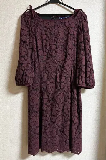 엠즈 그레이시 버건디 레이스 원피스