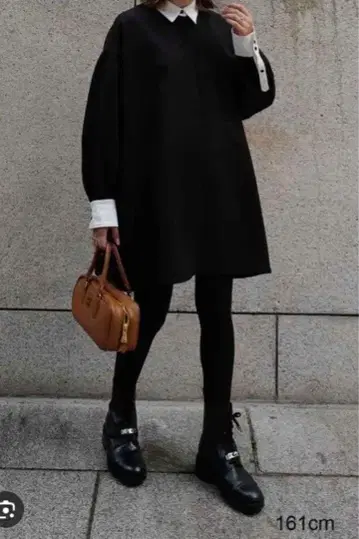 새상품급 machatt 마차트 더블 크로스 바이 컬러 드레스 블랙 정품