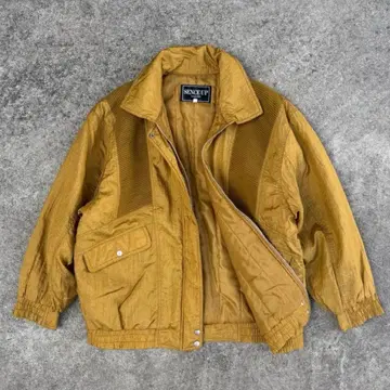 90's vintage 절개 블루종 머스타드 아메카지 시티 보이