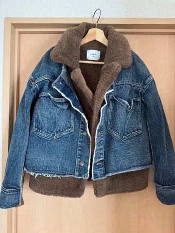 AMERI MOUTON LAYERED DENIM JACKET