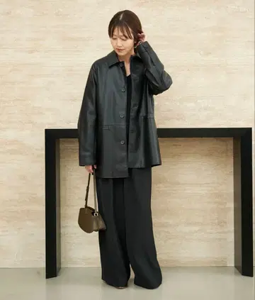 레더 라이크 카 코트 plage