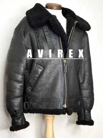 4AVIREX [38] 미국제 B-3 블랙 가죽 TOPGUN MA-1