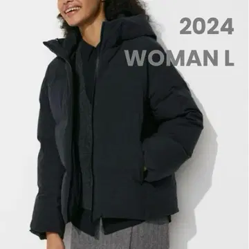 [ 새상품급 ] UNIQLO 유니클로 심리스 다운 후드티 BLACK L