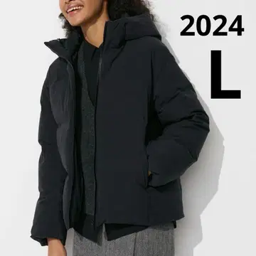 [ 새상품급 ] UNIQLO 유니클로 심리스 다운 후드티 BLACK L