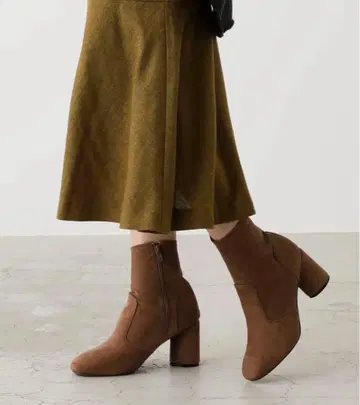 숏부츠 브라운 아즐 청키힐 미사용 새상품 택 포함