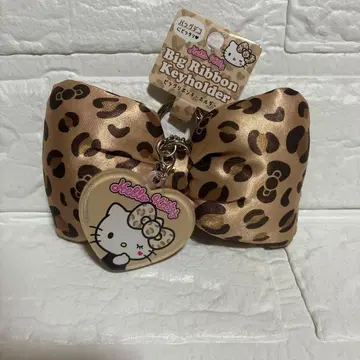 헬로키티 빅 리본 키링 레오파드 무늬