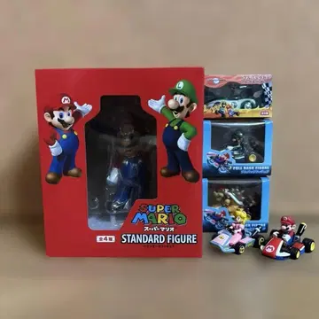 슈퍼 마리오 피규어 마리오 카트 풀백카 세트