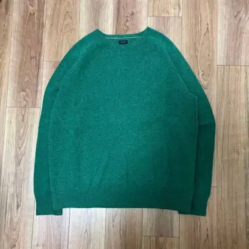 J.CREW 라무즈울100% 크루넥 니트 XL 짙은 녹색 그린