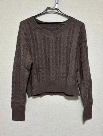 GRL 그레일 니트 원피스 셋업 핑크 브라운 S