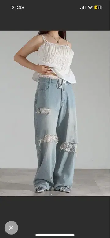 데미지 레이스 데님