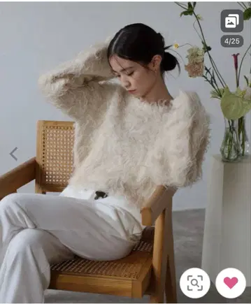 ENC 테디베어 샤기 크롭 풀오버