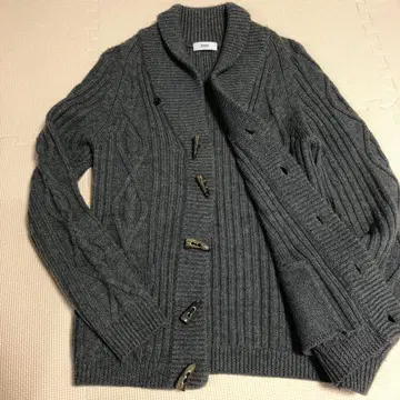 SHIPS 그레이 케이블 니트 가디건 M
