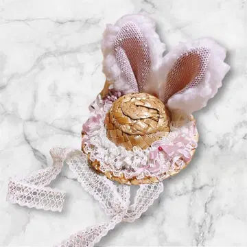 MSD SDM 유안젤리카님 제작 복슬복슬 토끼 귀 보닛 핑크