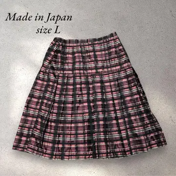 [ 새상품급 ] 일본제 멀티 보더 절개 타프타 풍성한 스커트 포멀