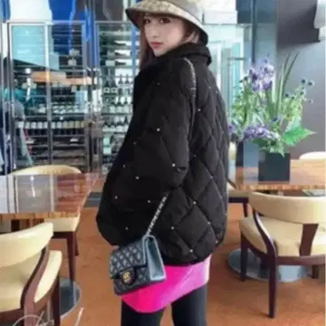 Rady 블랙 스톤 장식 퀼팅 다운 자켓 M 사이즈