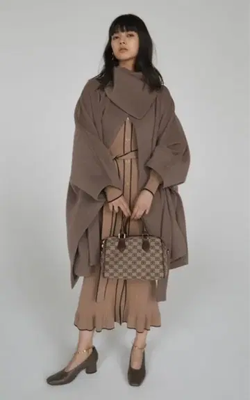 SNIDEL 미들 길이 판초 코트 택 포함 미사용 새상품 브라운