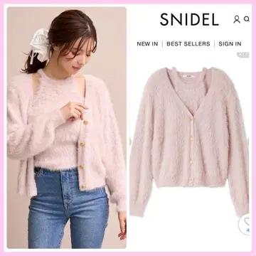 완판 색상 신상 새상품 SNIDEL 스나이델 샤기 앙상블 LPNK