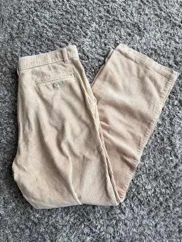 베이지 코듀로이 와이드 팬츠