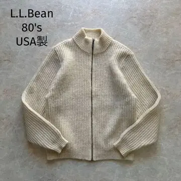 80s USA제 L.L.Bean 울 알파카 드라이버 니트 지퍼