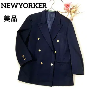 뉴요커 테일러드 자켓 골드 버튼 네이비 블레이저 네이비