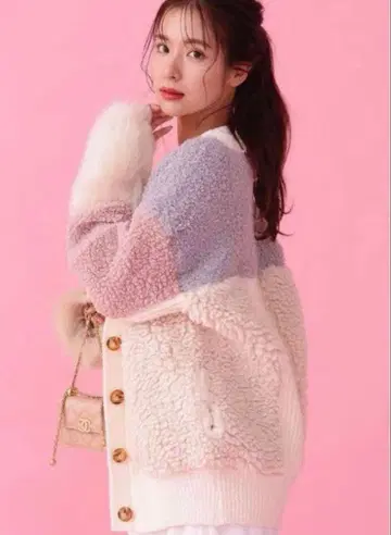 메종 마블 모코모코 가운 가디건 핑크