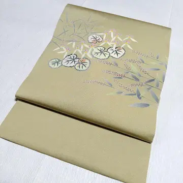 시오제 나고야 오비 꾀꼬리색 설하 순수 실크