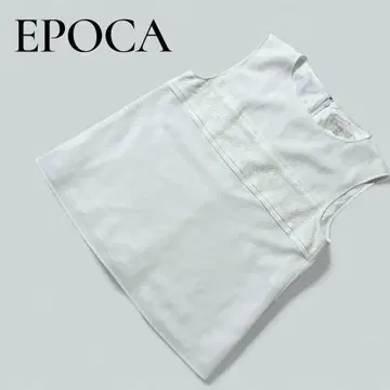 새상품급 EPOCA 슬리브리스 상의 화이트 40 고급 엘레강트 고급