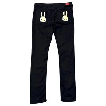 CUNE 2연 토끼 프린트 스트레치 스키니 팬츠 블랙 M