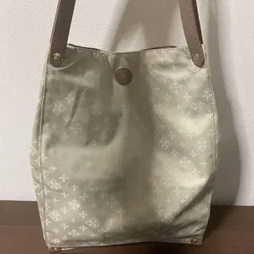 개점 세일 미사용품 새상품급 러셋 가죽 x 나일론 자카드 토트