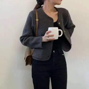 ounce boucle cardigan ( charcoal )