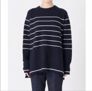 IENA 울 나일론 립 보더 풀오버 니트 스웨터