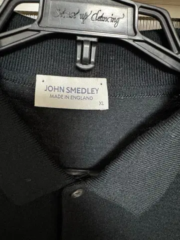 JOHN SMEDLEY 블랙 긴팔 피케 셔츠 XL