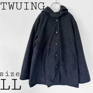 TWUING [ LL ] 숏코트 블랙 계열 후드 캐주얼 포멀