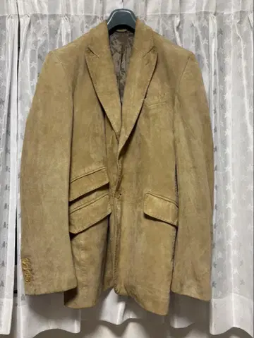 바나나리퍼블릭 베이지 스웨이드 싱글 브레스 자켓