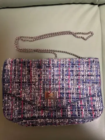 뮤게 MUGUET 네이비 트위드 플랩 숄더백