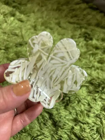 마리메꼬 헤어 클립 클리어 화이트